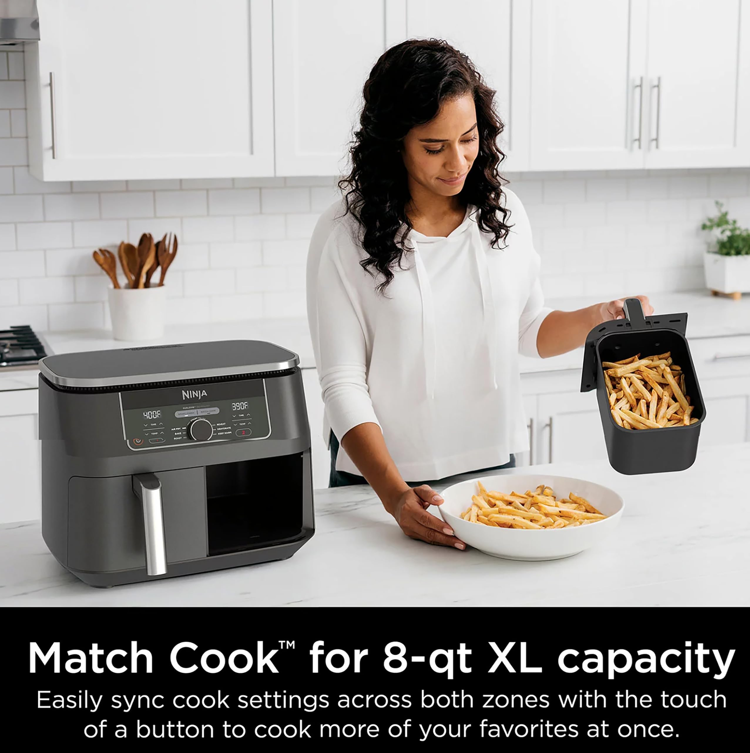 Amazon.com: Ninja AD150 Foodi 8 Quart 6-in-1 DualZone 2-Basket Air